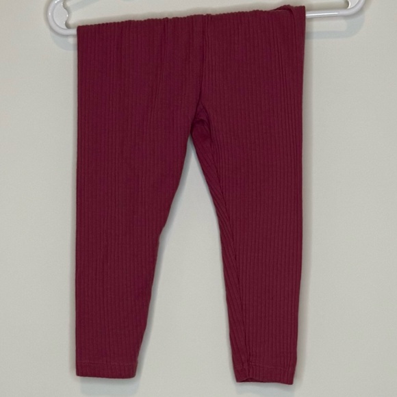 Cat & Jack Pink Heart Sweatshirt w/ Matching Pink Ribbed Leggings (18 months) - Picture 3 of 5